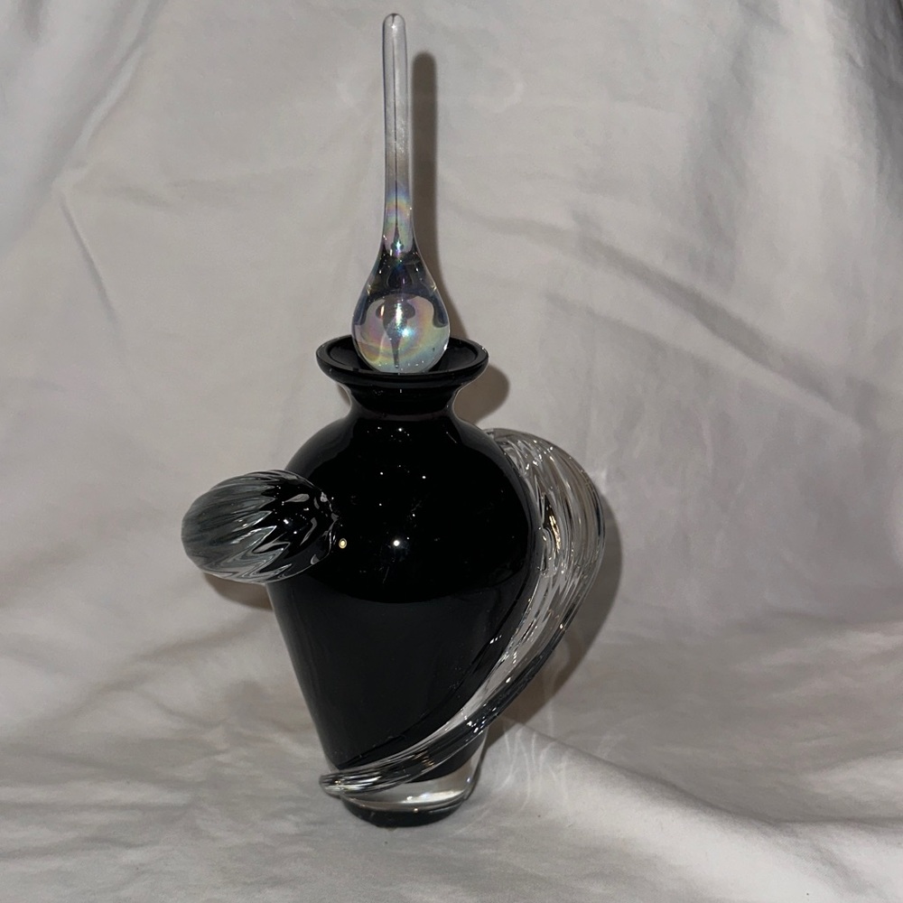 Artistic Black and Clear Glass Sculpture
